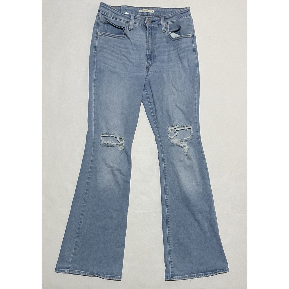 Levis 726 Distressed Jeans 31 X 30 Womens‎ Pants Stretch High Rise Flare Bell